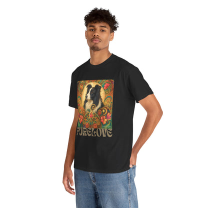 Border Collie (Black & White) Vintage Graphic T-Shirt – Unisex Cotton Tee for Dog Lovers