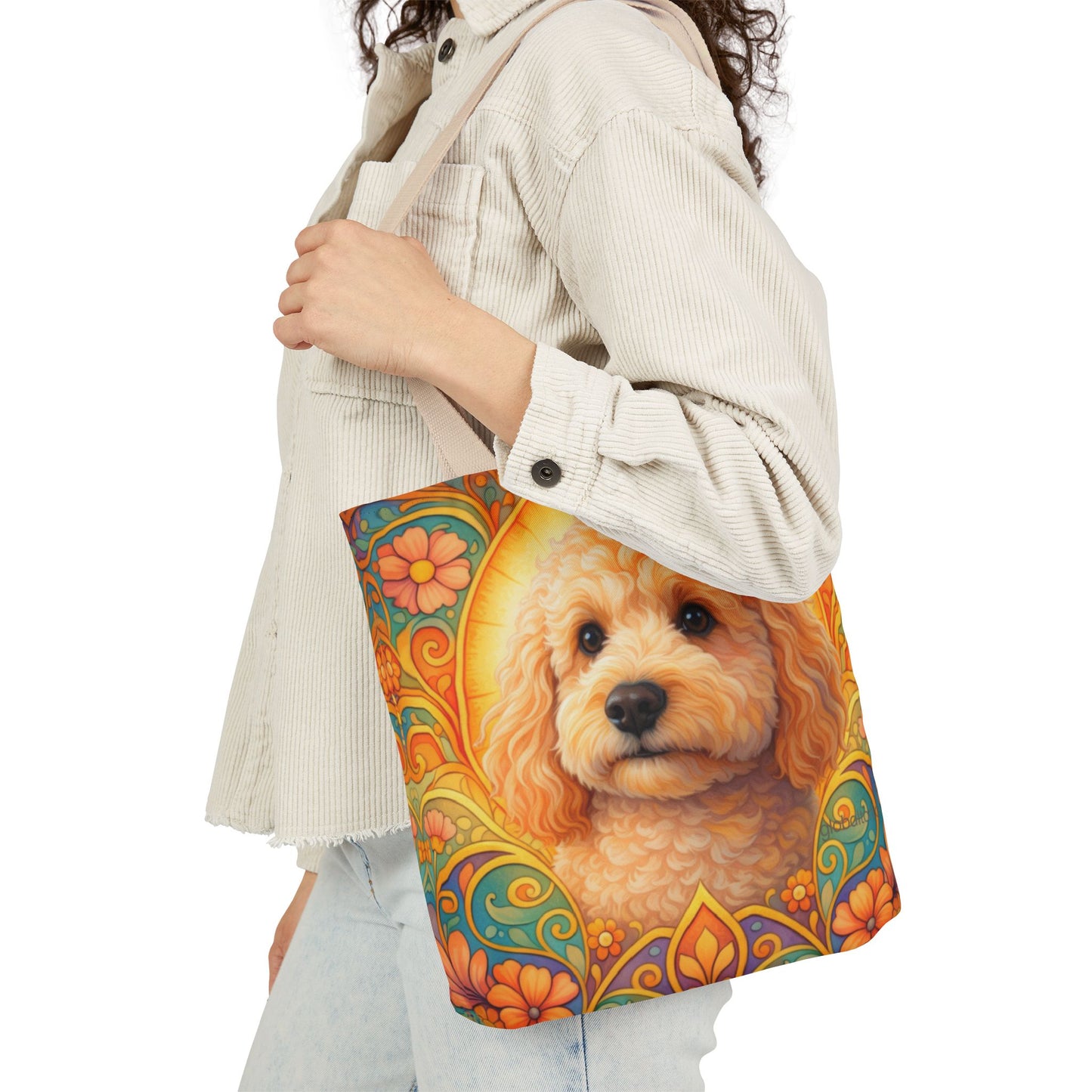 Goldendoodle (Groodle) All-Over Print Canvas Tote Bag – Colourful Artistic Dog Lover Gift