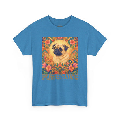 Pug Tan Vintage Graphic T-Shirt – Unisex Cotton Tee for Dog Lovers