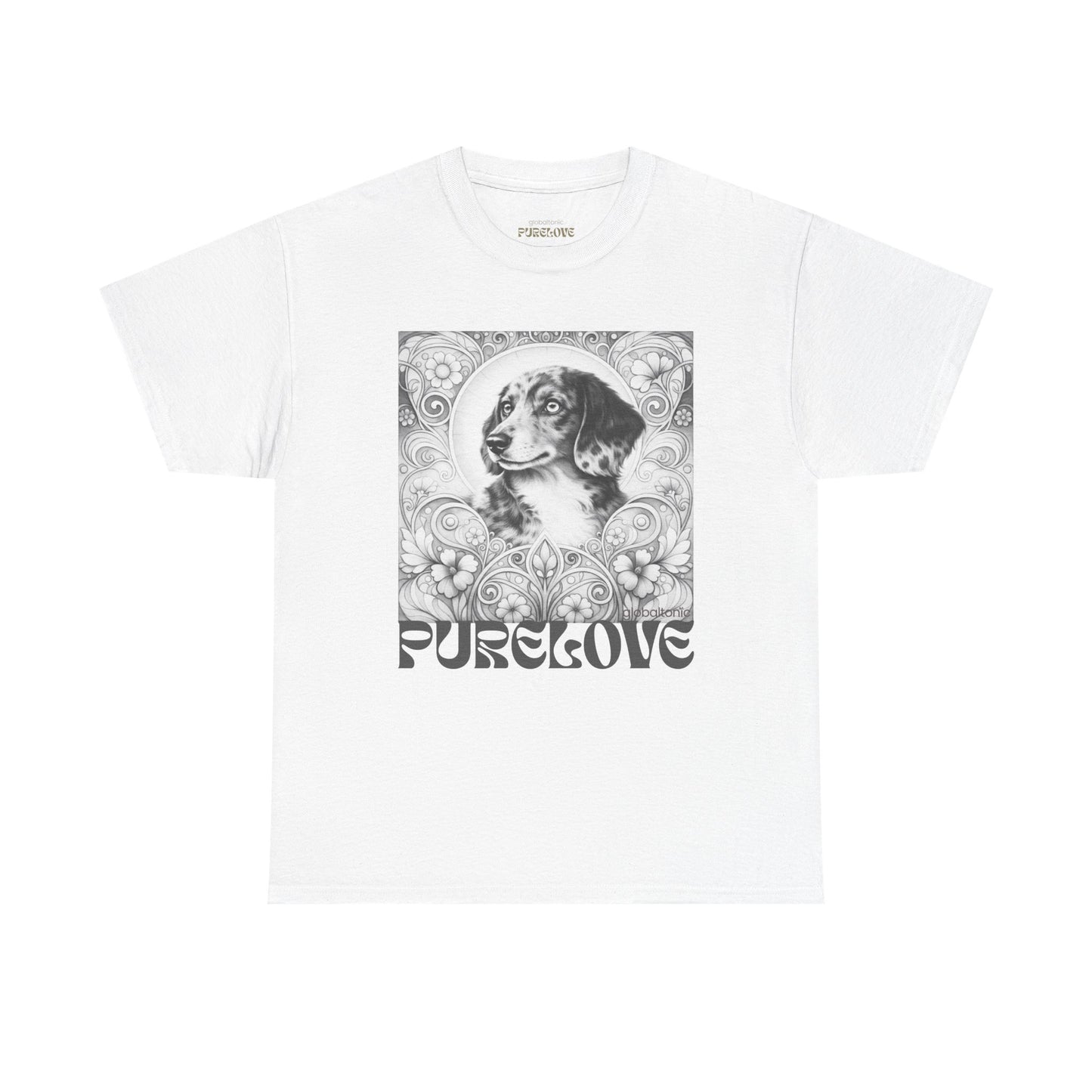 Dachshund Merle Wirehaired Vintage Unisex Cotton Tee for Dog Lovers (Black & White)