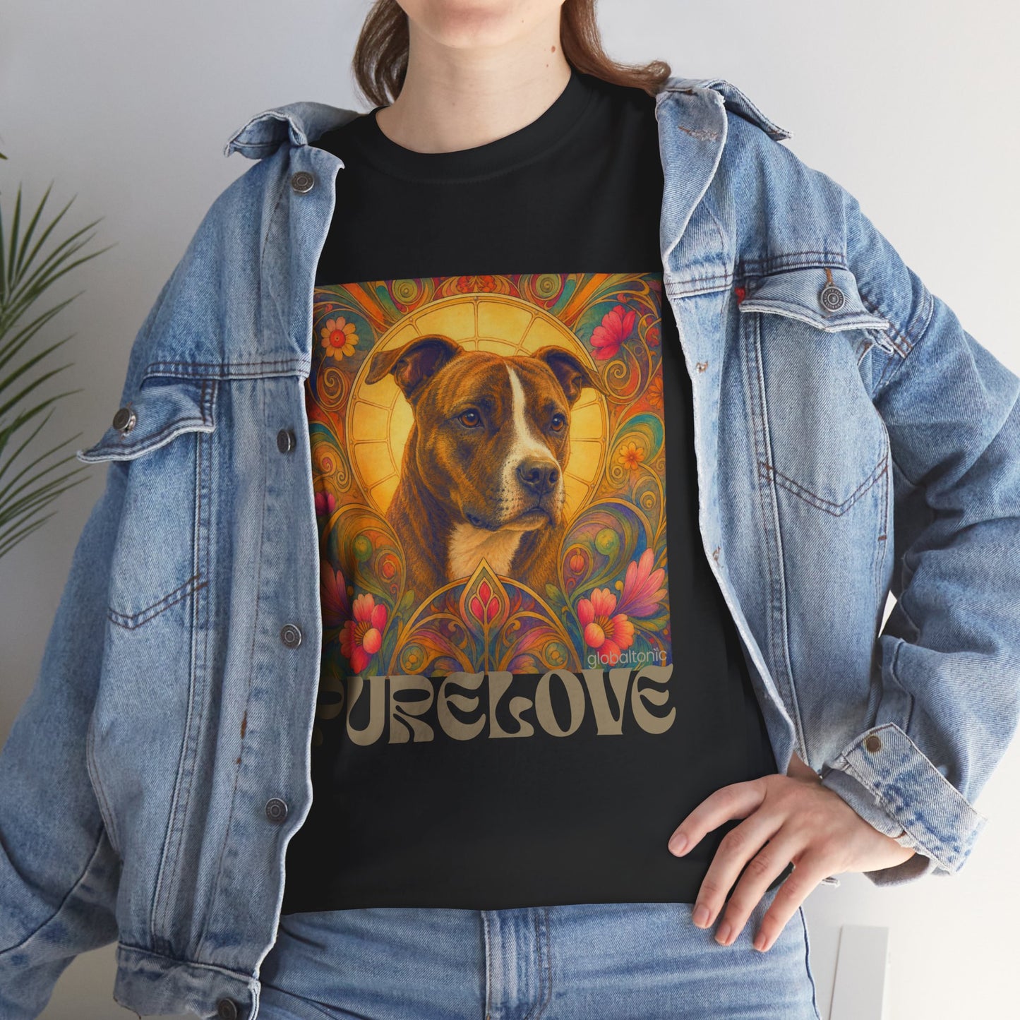 Staffy (Coco) Bull Terrier Vintage Unisex Cotton Tee for Dog Lovers