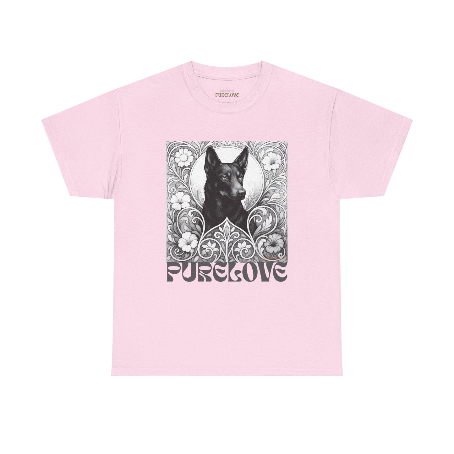 Kelpie Black Vintage Unisex Cotton Tee for Dog Lovers (Black & White)