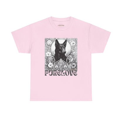 Kelpie Black Vintage Unisex Cotton Tee for Dog Lovers (Black & White)