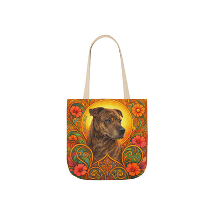 Staffy Brown All-Over Print Canvas Tote Bag – Colourful Artistic Dog Lover Gift