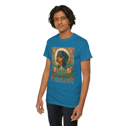 Dachshund Black Tan Shorthair Vintage Graphic T-shirt - Unisex Cotton Tee for Dog Lovers
