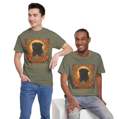 Pug Black Vintage Graphic T-Shirt – Unisex Cotton Tee for Dog Lovers