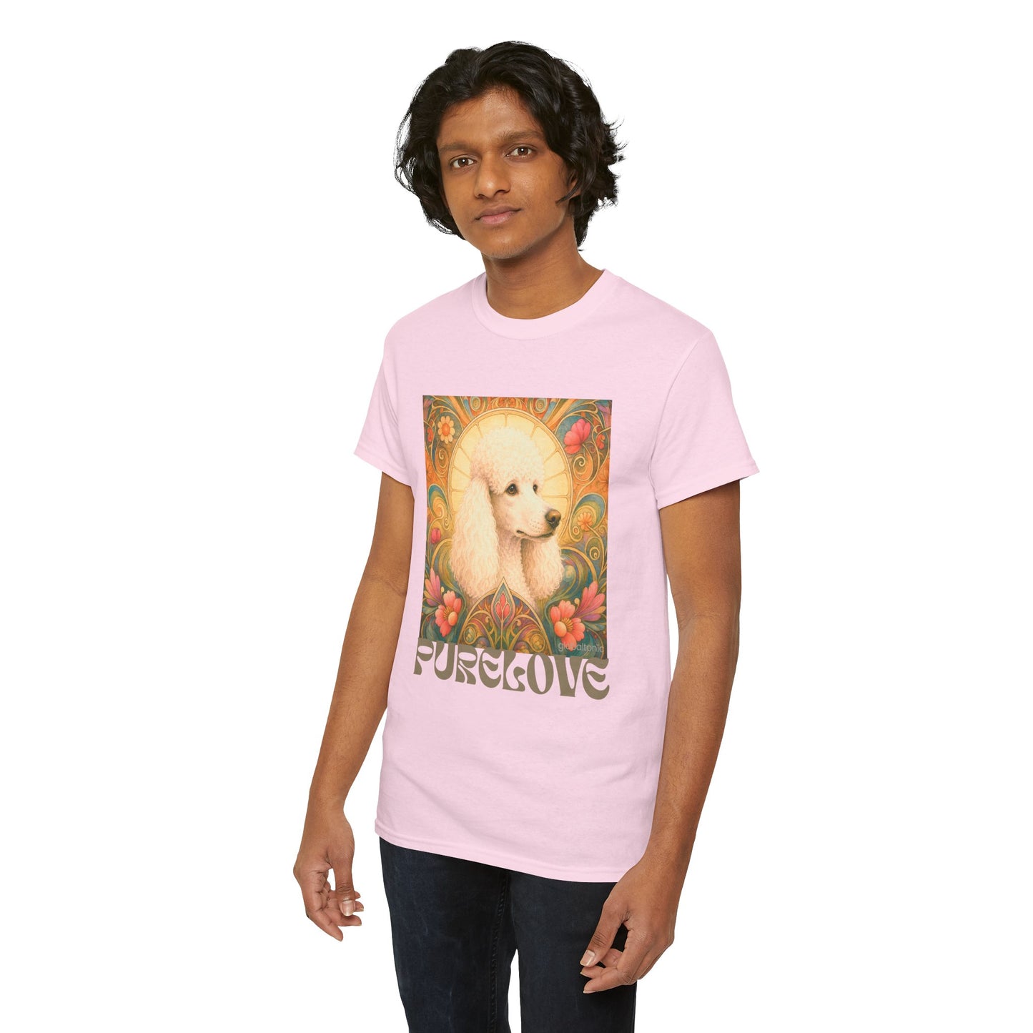 White Poodle Vintage Graphic T-Shirt – Unisex Cotton Tee for Dog Lovers