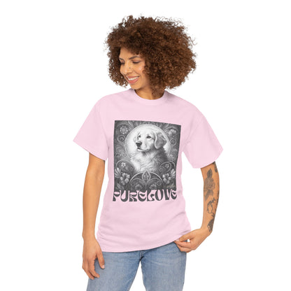 Golden Retriever Vintage Unisex Cotton Tee for Dog Lovers (Black & White)