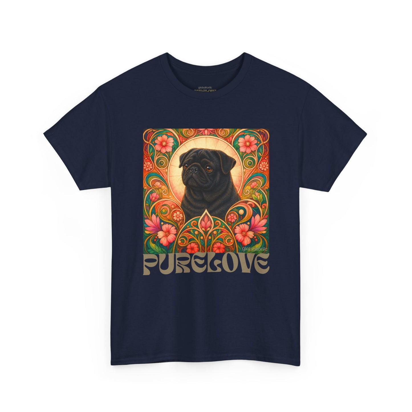 Pug Black Vintage Graphic T-Shirt – Unisex Cotton Tee for Dog Lovers