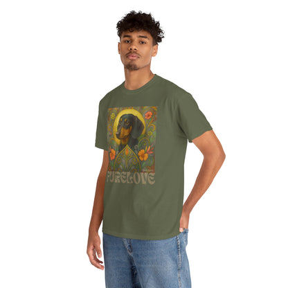 Dachshund Black Tan Shorthair Vintage Graphic T-shirt - Unisex Cotton Tee for Dog Lovers