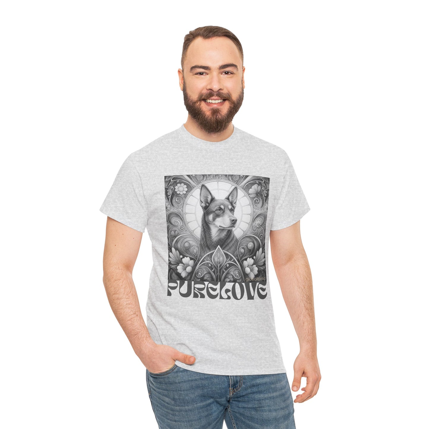 Kelpie Brown Vintage Unisex Cotton Tee for Dog Lovers (Black & White)