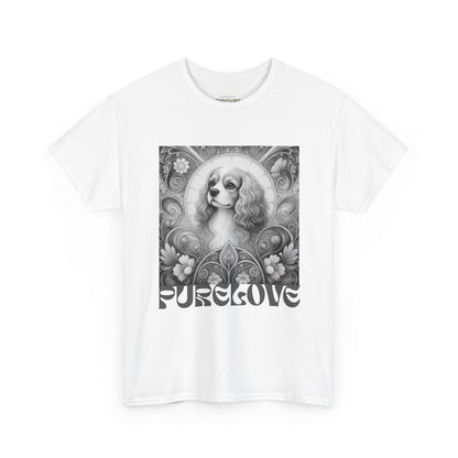Cavalier King Charles Spaniel Vintage Unisex Cotton Tee for Dog Lovers (Black & White)