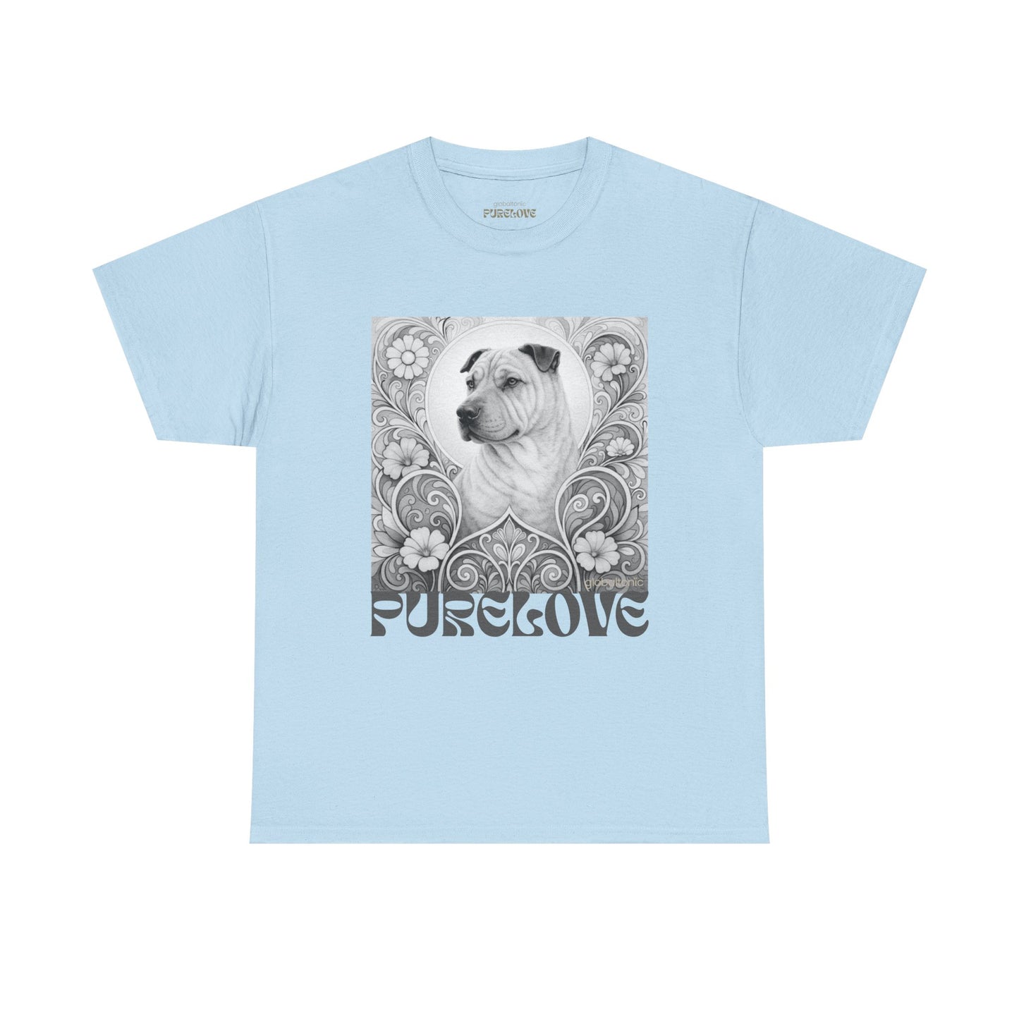 Shar Pei Vintage Graphic T-Shirt – Unisex Cotton Tee for Dog Lovers (Black & White)