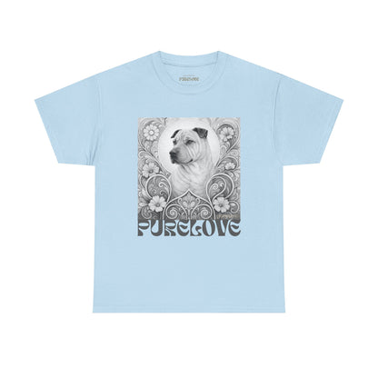 Shar Pei Vintage Graphic T-Shirt – Unisex Cotton Tee for Dog Lovers (Black & White)