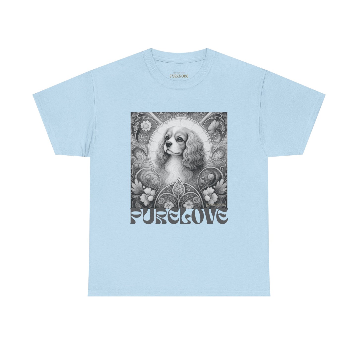 Cavalier King Charles Spaniel Vintage Unisex Cotton Tee for Dog Lovers (Black & White)