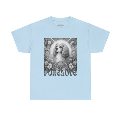 Cavalier King Charles Spaniel Vintage Unisex Cotton Tee for Dog Lovers (Black & White)