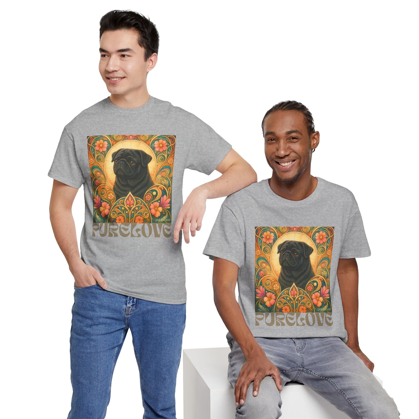 Pug Black Vintage Graphic T-Shirt – Unisex Cotton Tee for Dog Lovers