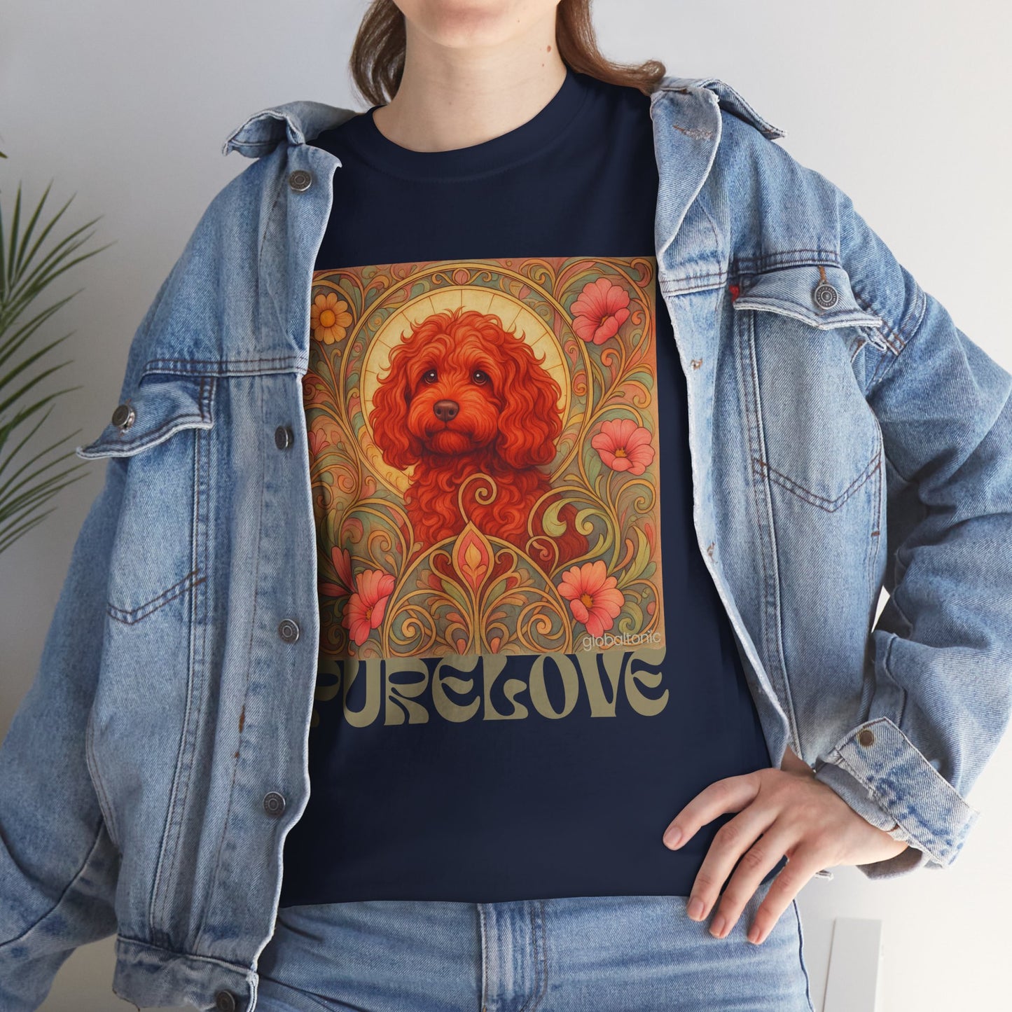 Strawberry Cavapoo (Cavoodle) Vintage Graphic T-shirt -Unisex Cotton Tee for Dog Lovers