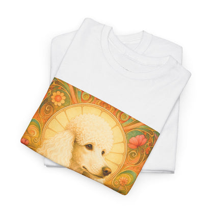 White Poodle Vintage Graphic T-Shirt – Unisex Cotton Tee for Dog Lovers