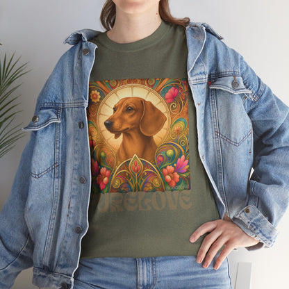 Dachshund Tan Vintage Graphic T-Shirt – Unisex Cotton Tee for Dog Lovers