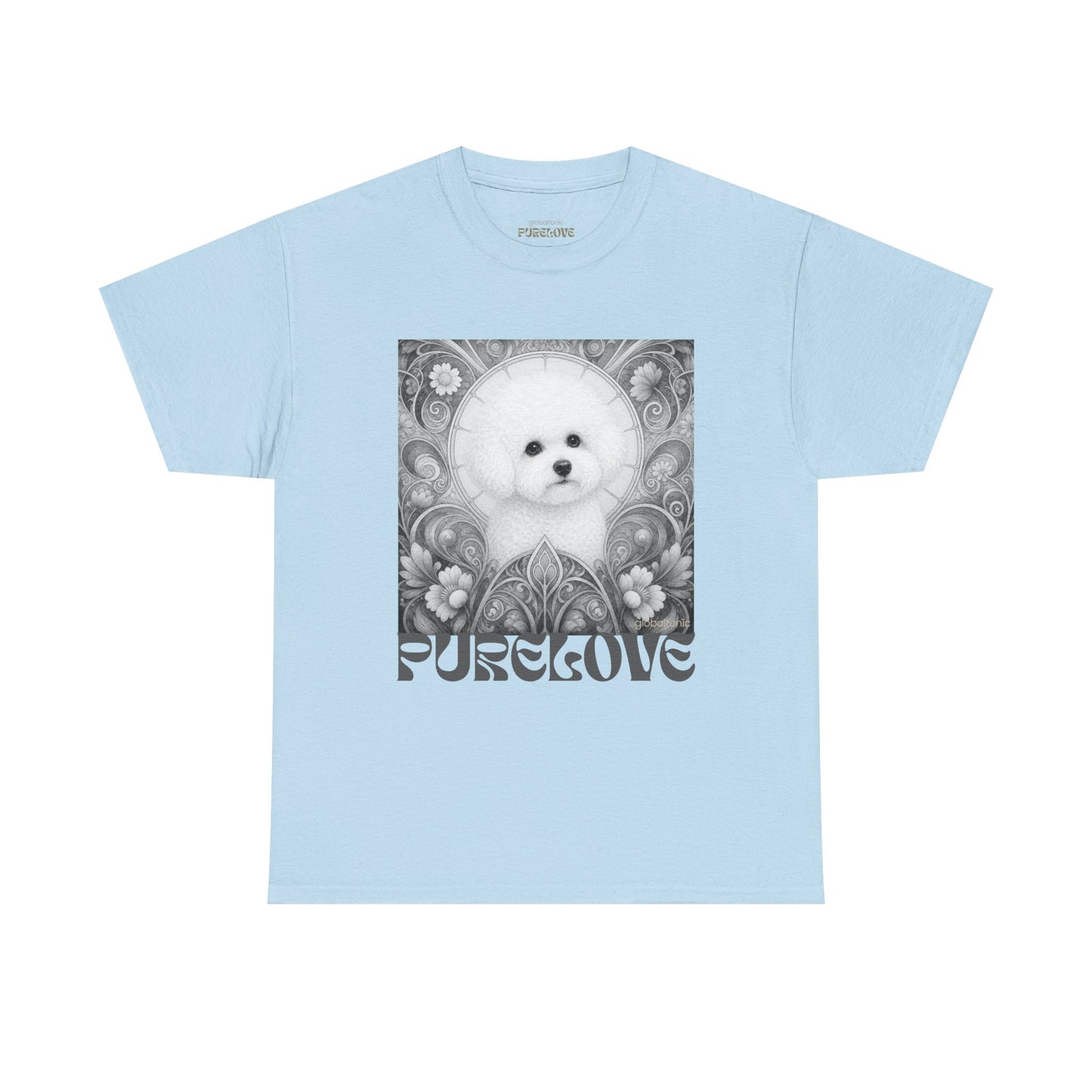 Bichon Frise Vintage Unisex Cotton Tee for Dog Lovers (Black & White)