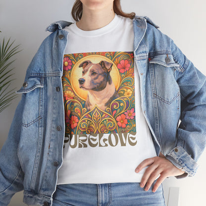 Staffy Grey & White Vintage Graphic T-Shirt – Unisex Cotton Tee for Dog Lovers