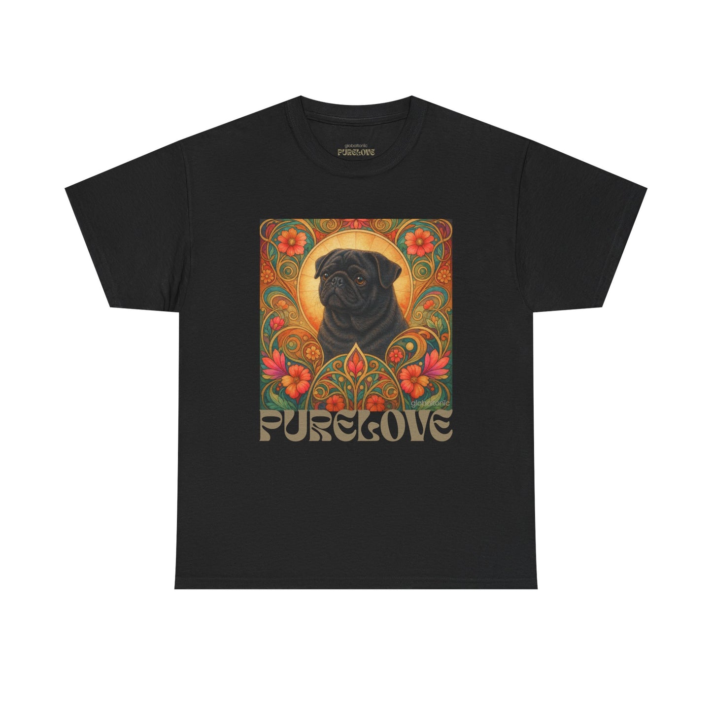 Pug Black Vintage Graphic T-Shirt – Unisex Cotton Tee for Dog Lovers