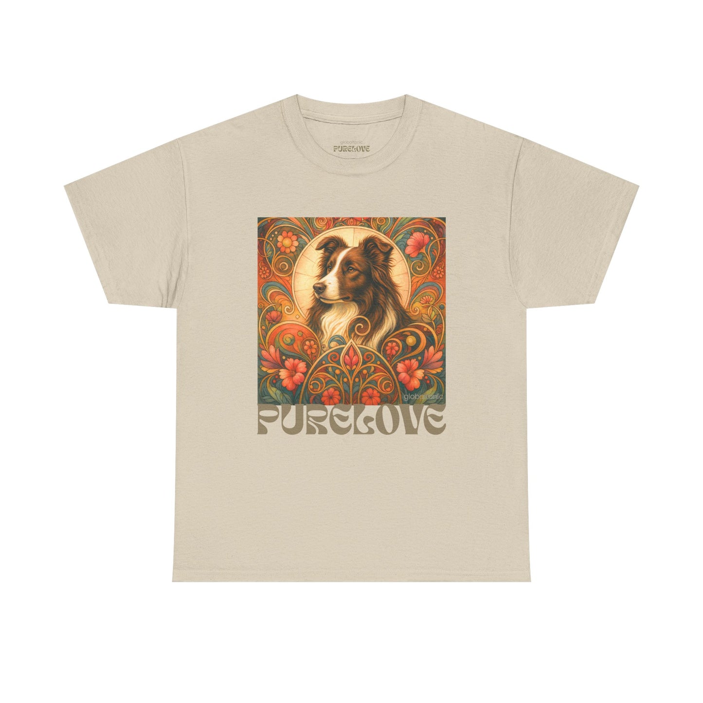 Border Collie (Chocolate & White) Vintage Graphic T-Shirt – Unisex Cotton Tee for Dog Lovers