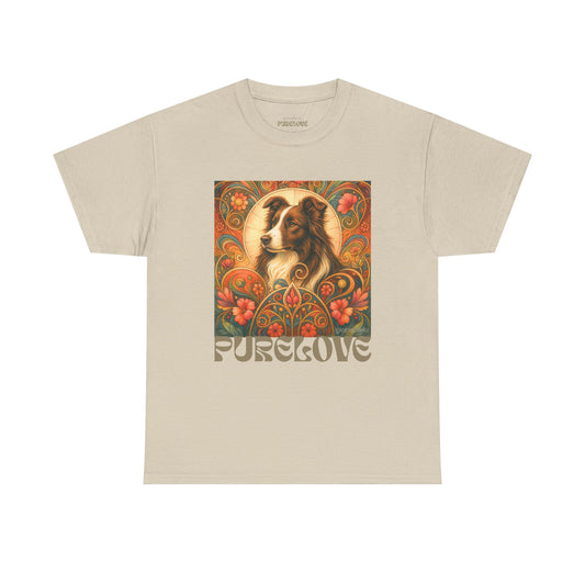 Border Collie (Chocolate & White) Vintage Graphic T-Shirt – Unisex Cotton Tee for Dog Lovers