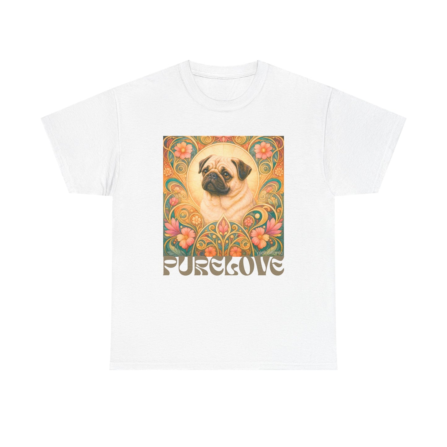 Pug Tan Vintage Graphic T-Shirt – Unisex Cotton Tee for Dog Lovers