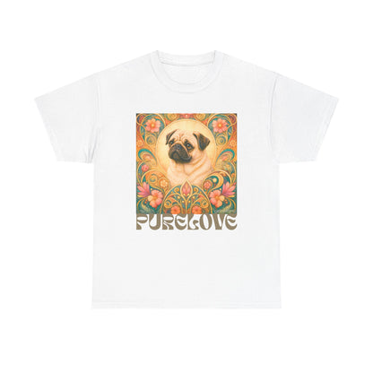 Pug Tan Vintage Graphic T-Shirt – Unisex Cotton Tee for Dog Lovers