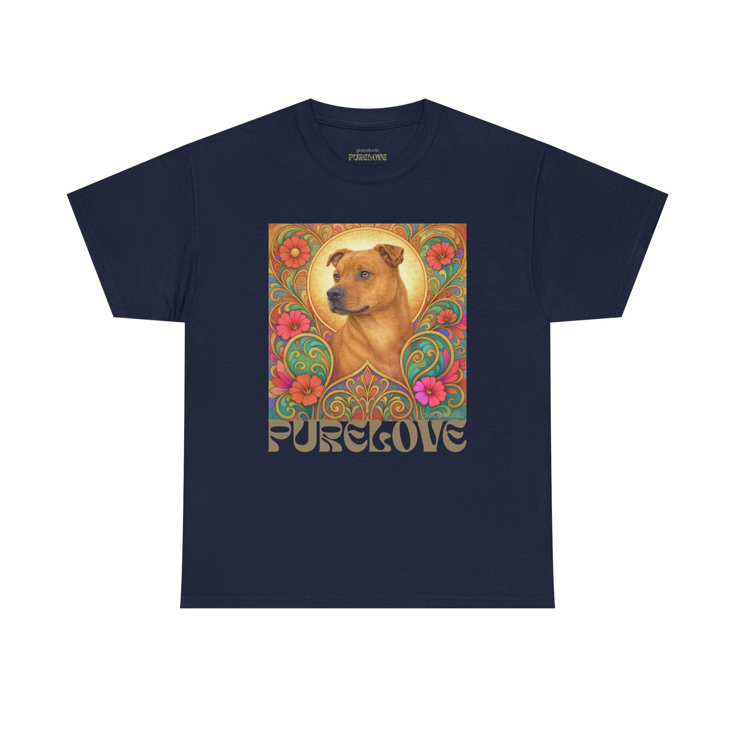 Staffy Tan Vintage Graphic T-Shirt – Unisex Cotton Tee for Dog Lovers