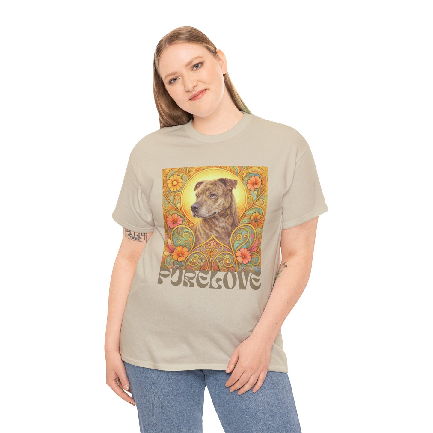 Staffy Brown Brindle Vintage Graphic T-Shirt – Unisex Cotton Tee for Dog Lovers