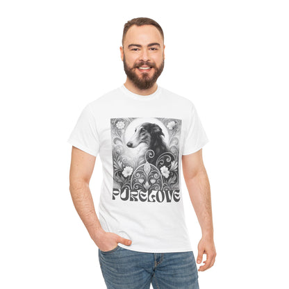 Borzoi Vintage Unisex Cotton Tee for Dog Lovers (Black & White)