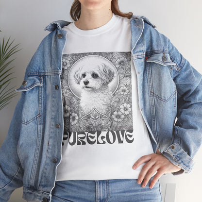Foxypoo (Foodle) Vintage Graphic T-Shirt – Unisex Cotton Tee for Dog Lovers (Black & White)