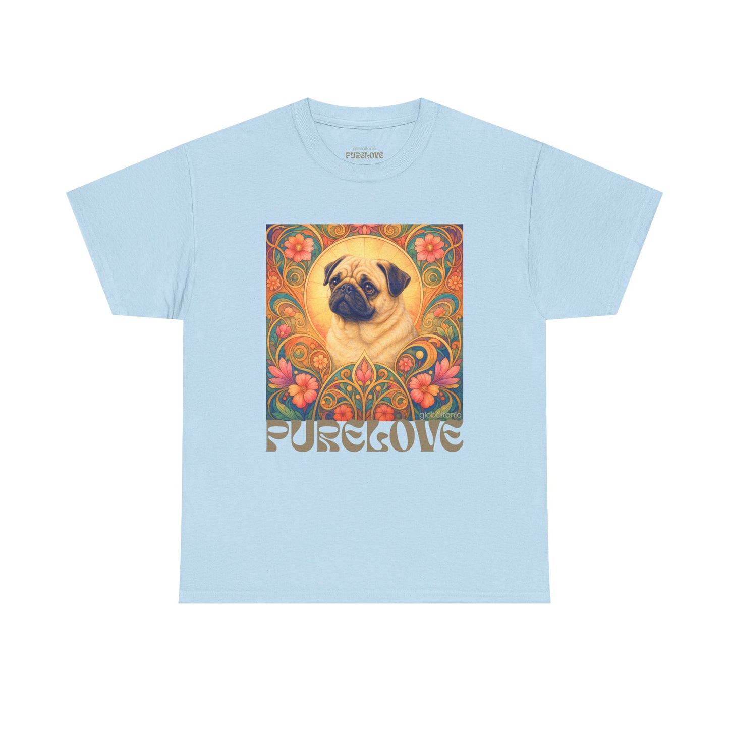 Pug Tan Vintage Graphic T-Shirt – Unisex Cotton Tee for Dog Lovers