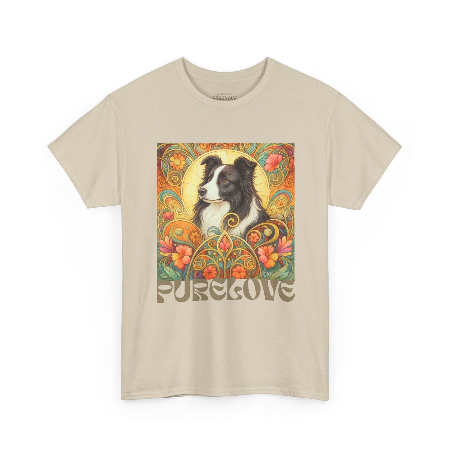 Border Collie (Black & White) Vintage Graphic T-Shirt – Unisex Cotton Tee for Dog Lovers