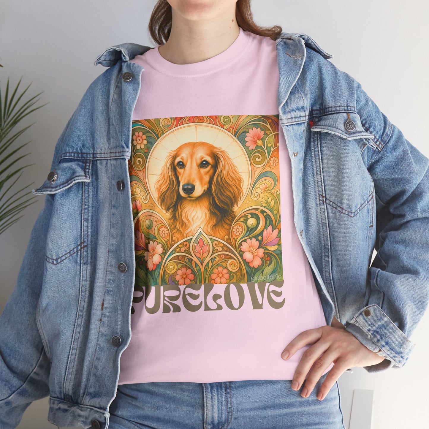 Dachshund Tan Longhair Vintage Graphic T-Shirt – Unisex Cotton Tee for Dog Lovers