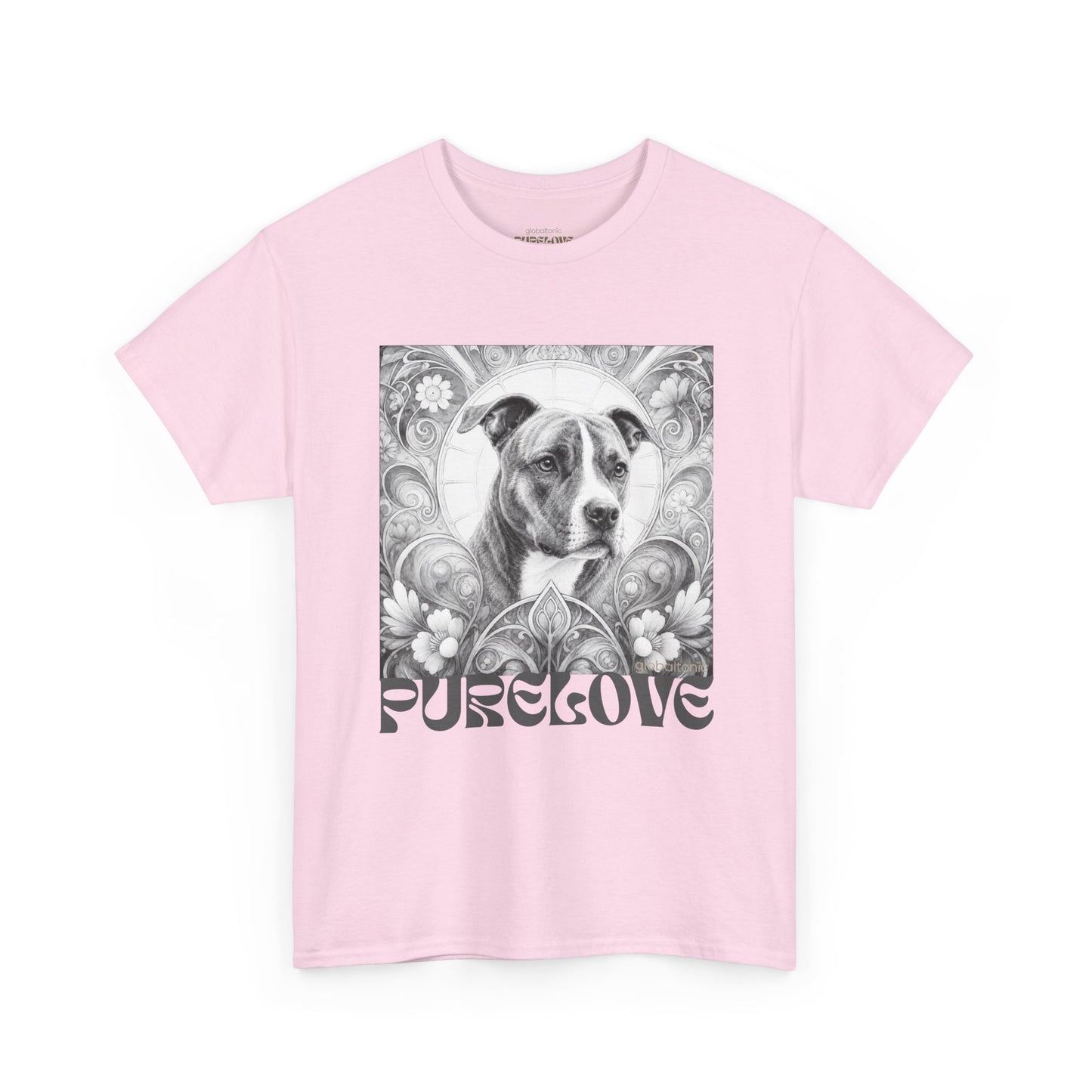 Staffy (Coco) Bull Terrier Vintage Unisex Cotton Tee for Dog Lovers (Black & White)