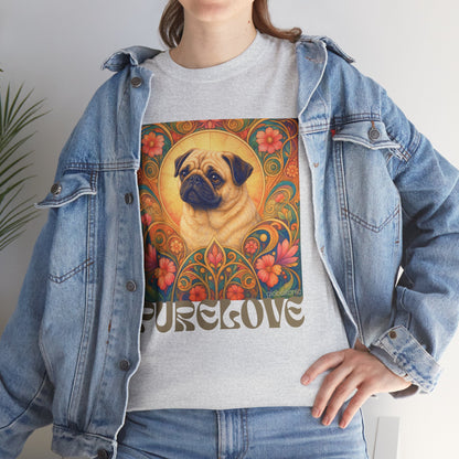Pug Tan Vintage Graphic T-Shirt – Unisex Cotton Tee for Dog Lovers