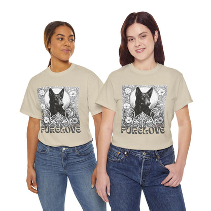 Kelpie Black Vintage Unisex Cotton Tee for Dog Lovers (Black & White)