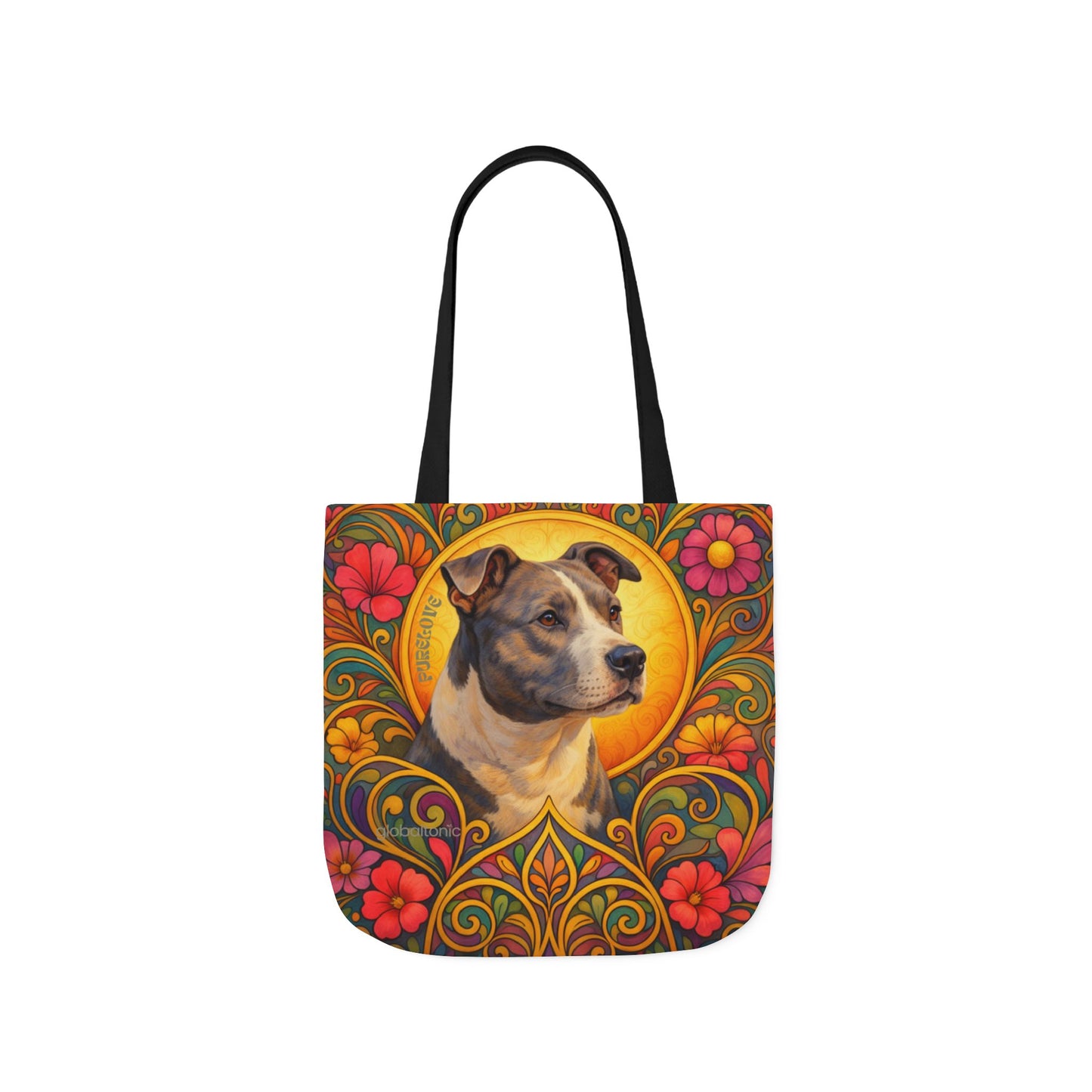 Staffy Grey & White All-Over Print Canvas Tote Bag – Colourful Artistic Dog Lover Gift
