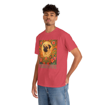 Pug Tan Vintage Graphic T-Shirt – Unisex Cotton Tee for Dog Lovers