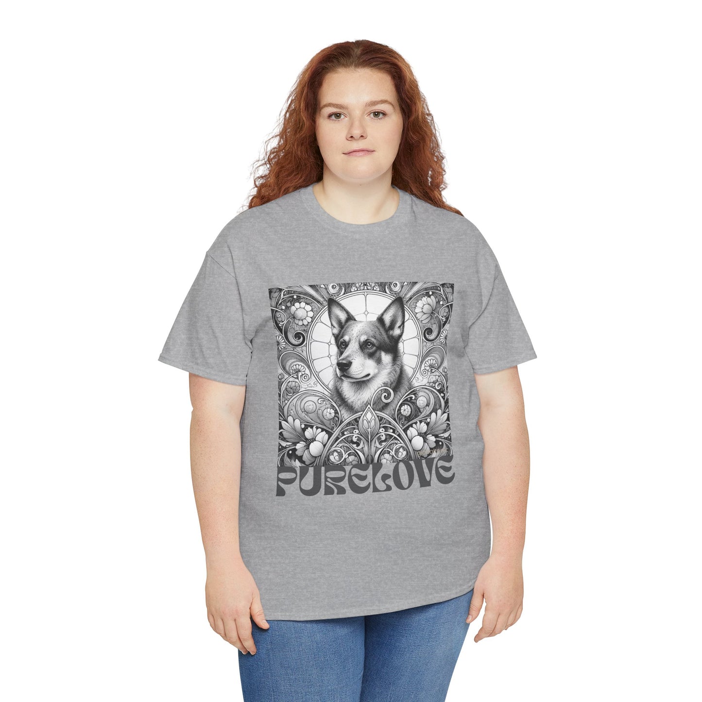 Australian Blue Heeler Vintage Unisex Cotton Tee for Dog Lovers (Black & White)