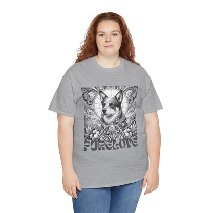 Australian Blue Heeler Vintage Unisex Cotton Tee for Dog Lovers (Black & White)