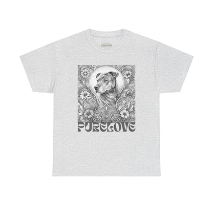 Staffy Brown Brindle Vintage Graphic T-Shirt – Unisex Cotton Tee for Dog Lovers (Black & White)
