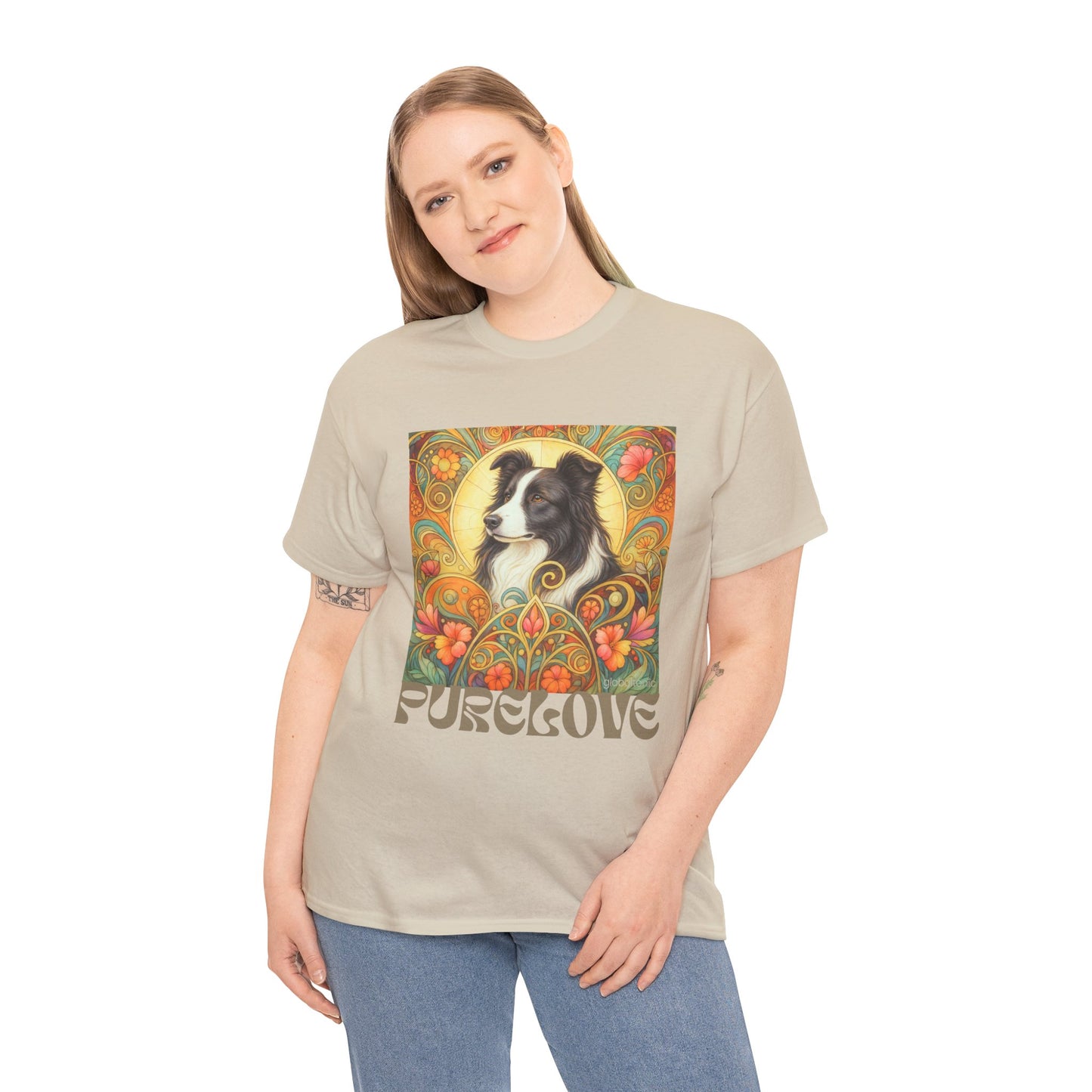 Border Collie (Black & White) Vintage Graphic T-Shirt – Unisex Cotton Tee for Dog Lovers