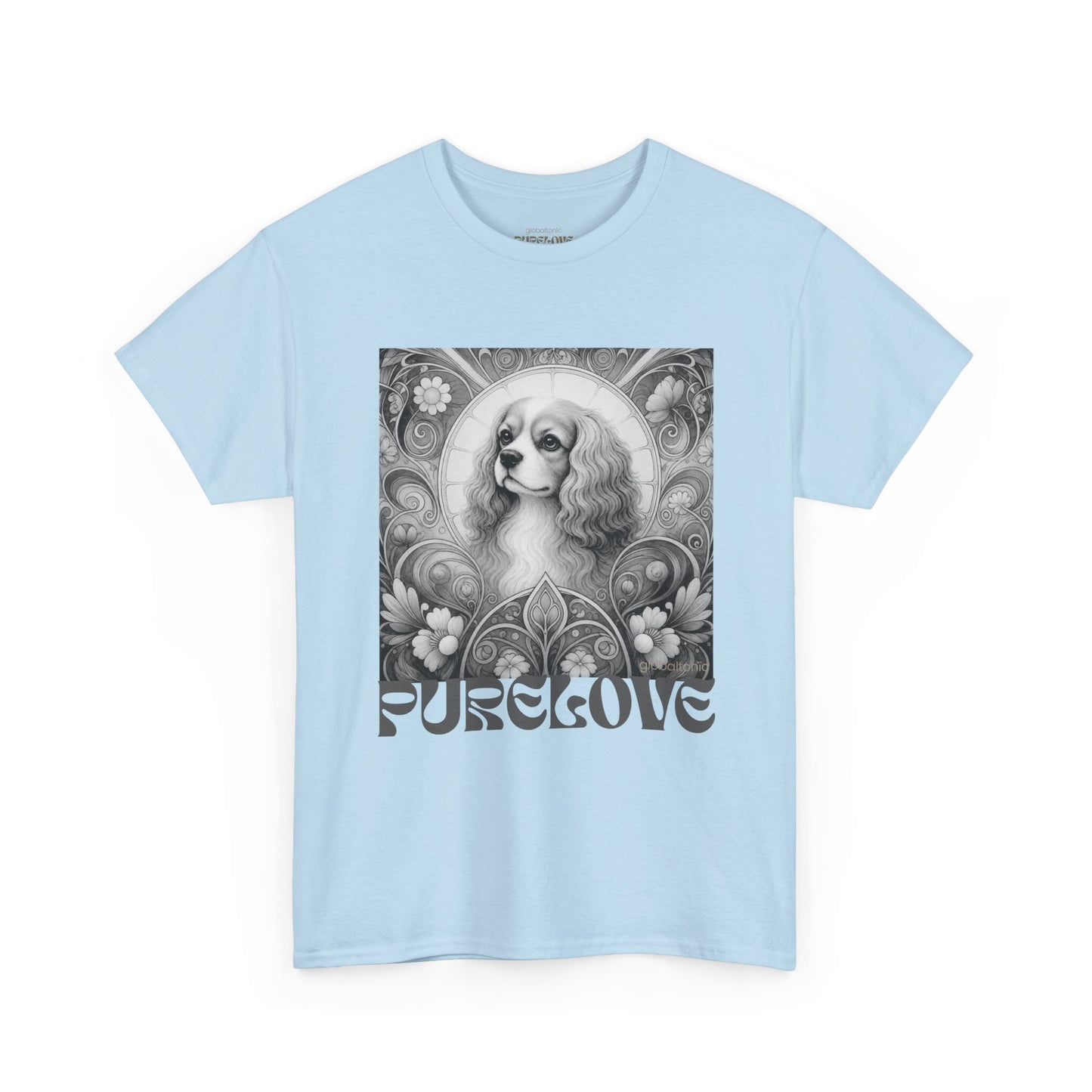 Cavalier King Charles Spaniel Vintage Unisex Cotton Tee for Dog Lovers (Black & White)