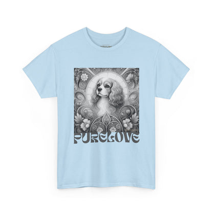 Cavalier King Charles Spaniel Vintage Unisex Cotton Tee for Dog Lovers (Black & White)