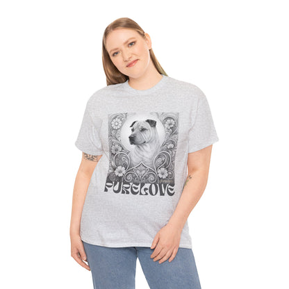 Shar Pei Vintage Graphic T-Shirt – Unisex Cotton Tee for Dog Lovers (Black & White)
